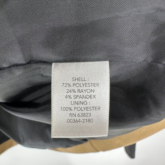 3/$25 Christopher & Banks Ponte Knit Blazer Jacket L Color Block Zip Up Tan - Picture 8 of 8